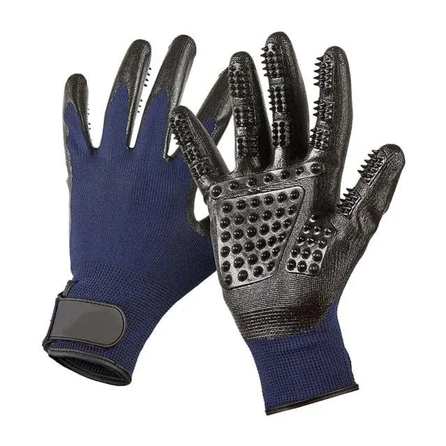 Pet Grooming Gloves – Gentle Deshedding & Massage Glove for Dogs, Cats & Horses Teal Zeus