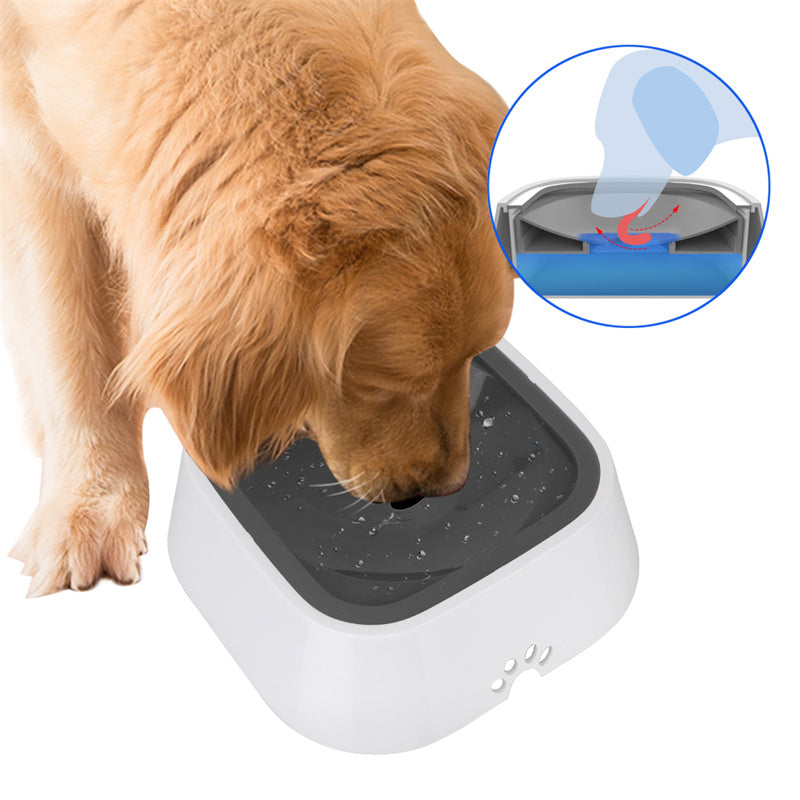 No-Spill Floating Pet Water Bowl — 1.5L Anti-Splash Slow Drinker for Dogs & Cats (Travel-Friendly Fountain Bowl)